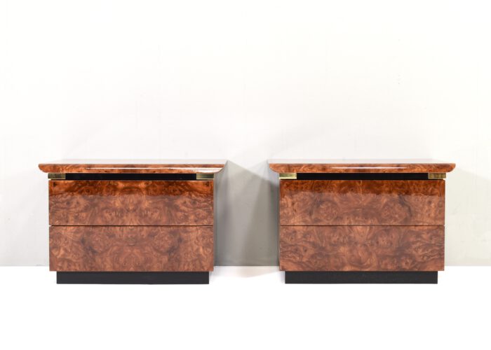 Pair of Burlwood night stands, Italy - 1970's | #C12393 - Image 3